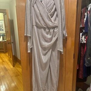 Oleg Cassini Gold Draped Dress